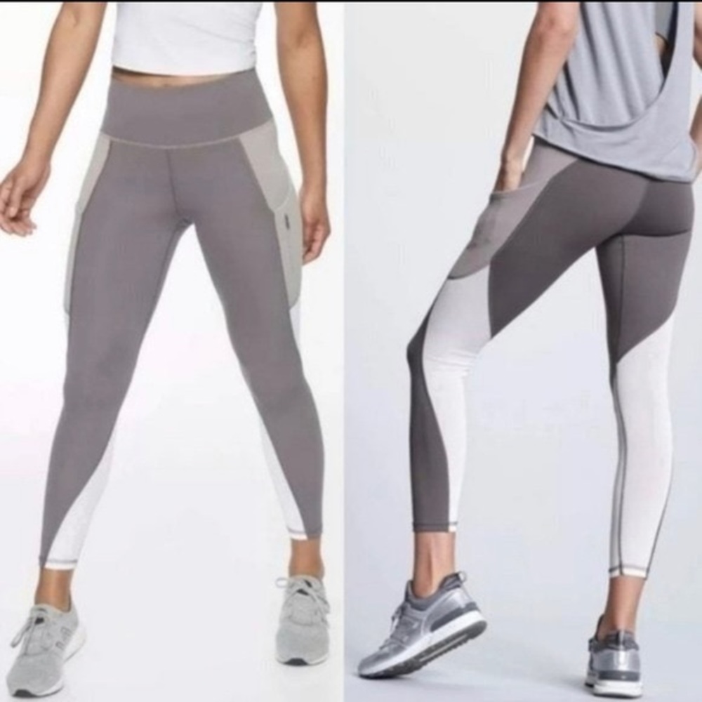 Athleta Colorblock Up For Anything Mesh 7/8 Leggings Medium Sculptek